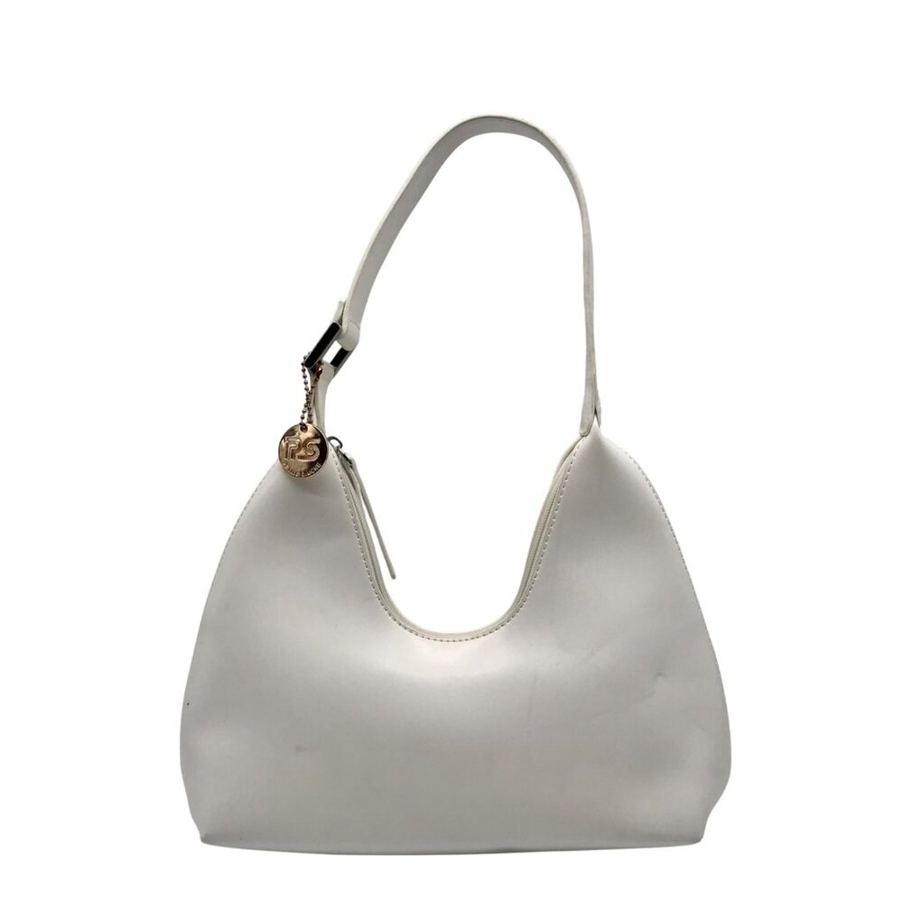 Petite Simone White Faux Leather Shoulder Bag